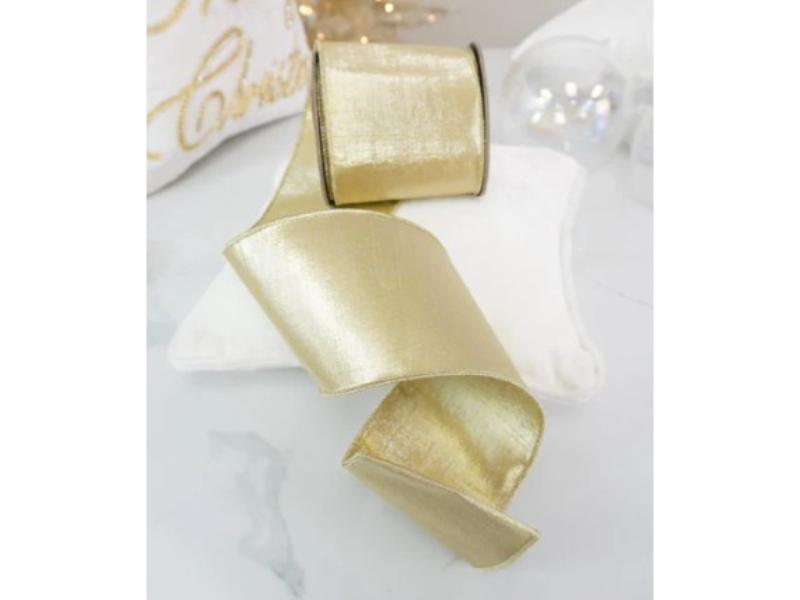 1" x 10 yds Gold Luster Ribbon - Holiday Warehouse