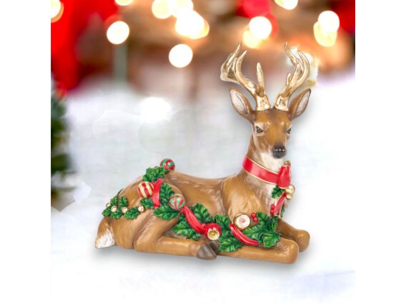 11" Deer w/Bauble Garland - Holiday Warehouse