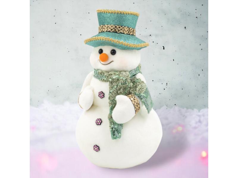 11" Snowman w/Green Hat - Holiday Warehouse