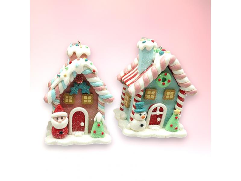Candy House Ornaments 4pc - Holiday Warehouse