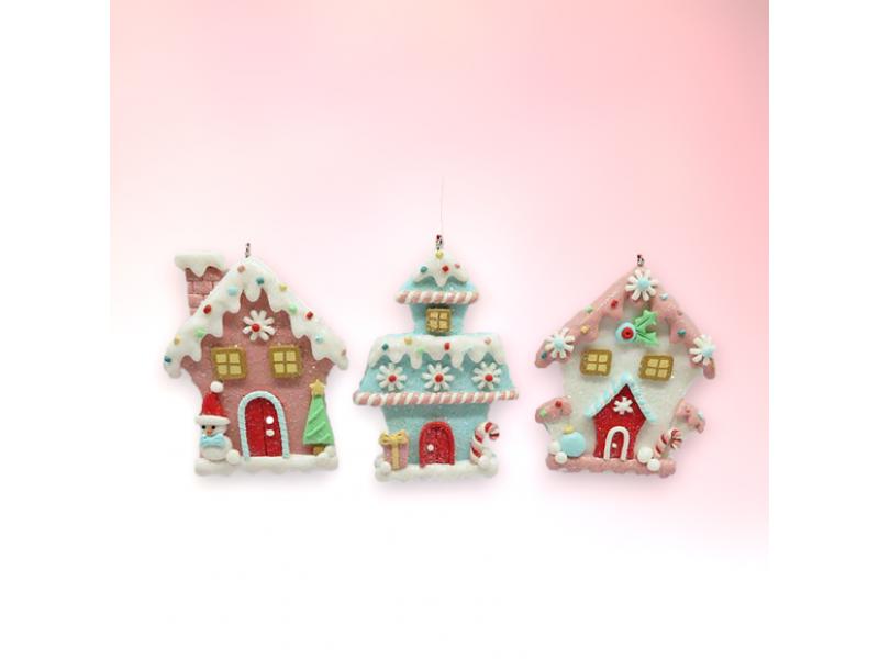 Candy House Ornaments 6pc - Holiday Warehouse