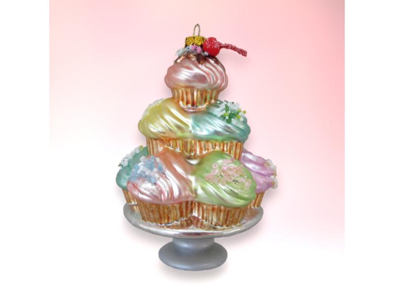 Tiered Cupcake Dessert Ornaments 3pc - Holiday Warehouse