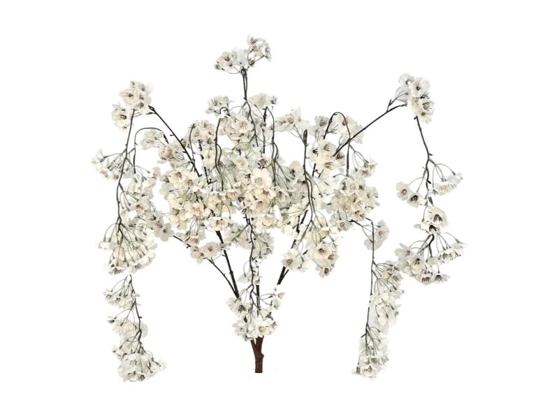 White Hanging Cherry Tree Branch (10pcs) - Holiday Warehouse