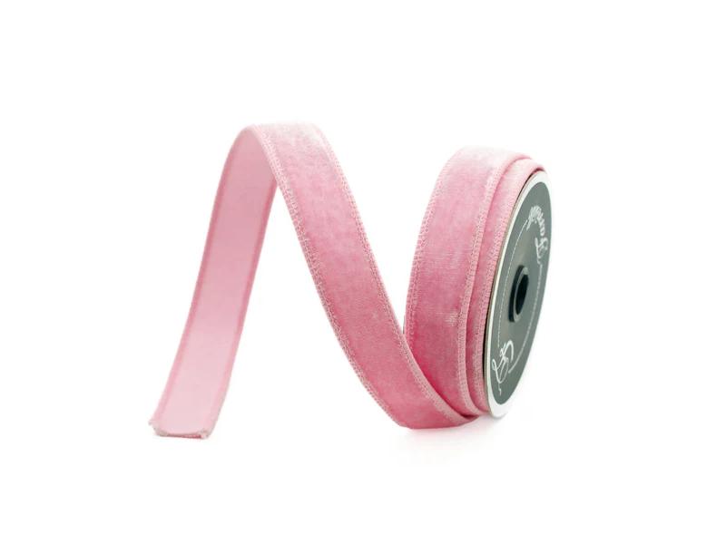 1" x 10 yds Baby Pink Velvet Ribbon - Holiday Warehouse