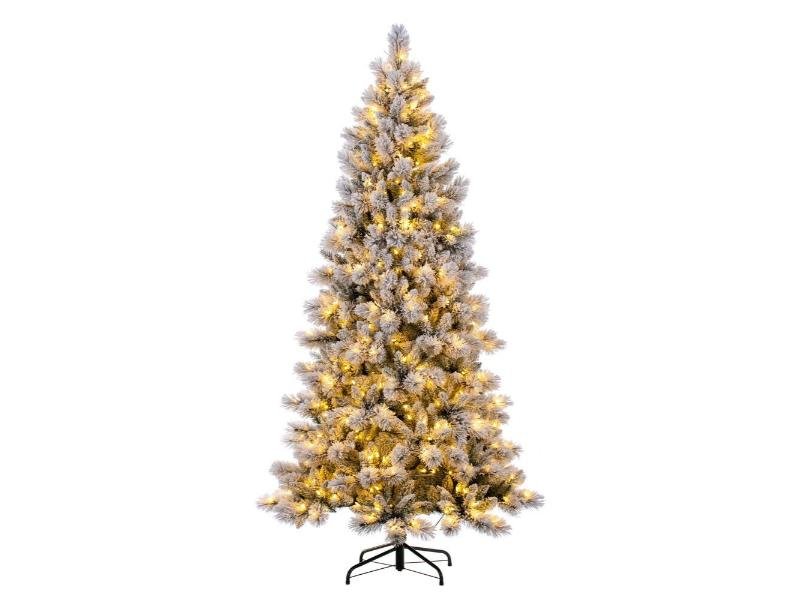 10' Frosted Scotch Pine w/ Warm White Lights - Holiday Warehouse