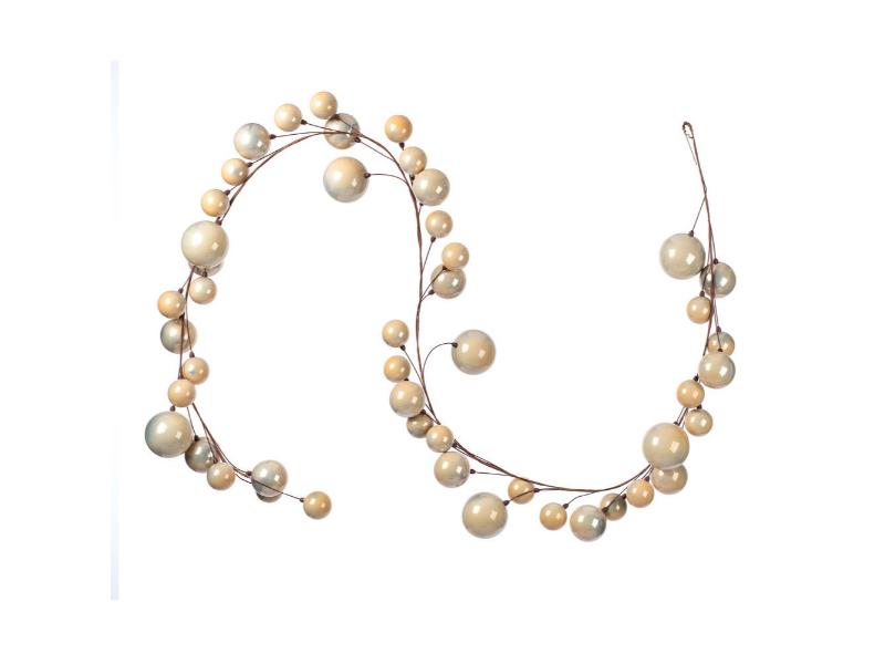 10' Oat Pearl Branch Ball Garland - Holiday Warehouse