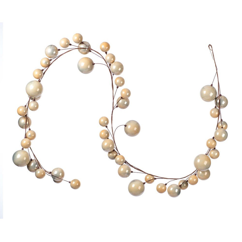 10' Oat Pearl Branch Ball Garland - Holiday Warehouse