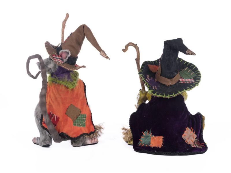 11" Rat And Frog Witches Set of 2 - Holiday Warehouse