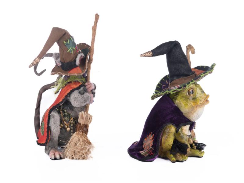 11" Rat And Frog Witches Set of 2 - Holiday Warehouse