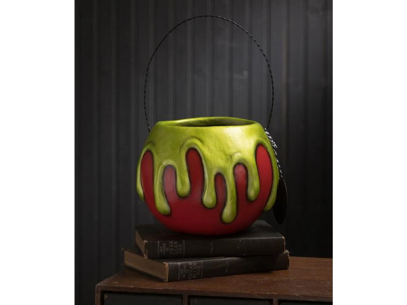 13" Red Apple Green Poison Bucket - Holiday Warehouse