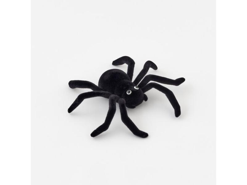 15" Flocked Black Spider - Holiday Warehouse