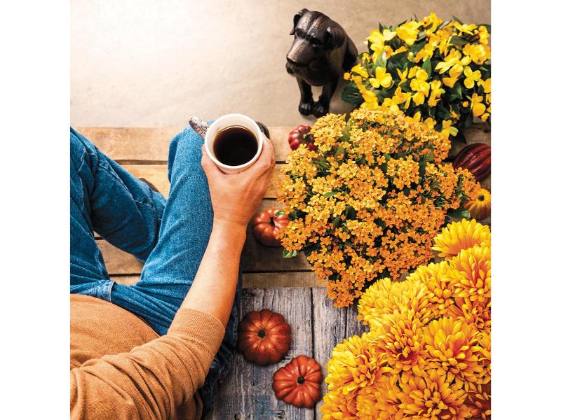 15" Yellow Mum Bush - Holiday Warehouse