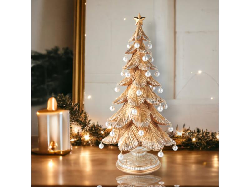 18" Gold Tree w/Pearl Dangles - Holiday Warehouse