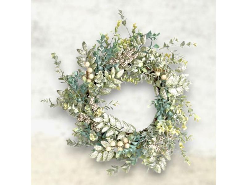 19" Winter Floral Wreath - Holiday Warehouse