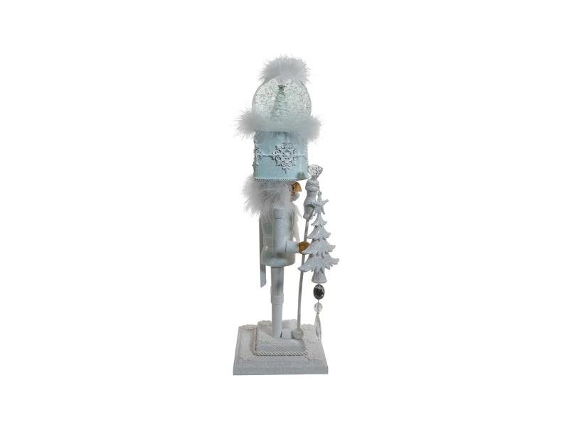 20" Hollywood Nutcrackers™ Battery Operated Lighted Animated Musical White Soldier Water Globe Hat Nutcracker - Holiday Warehouse