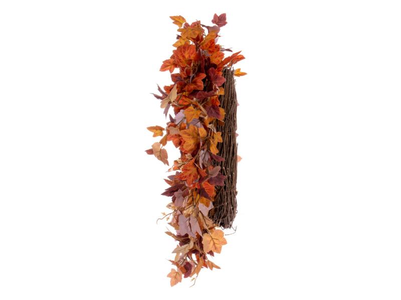 22" Artificial Orange Fall Maple Leaf Wreath - Holiday Warehouse