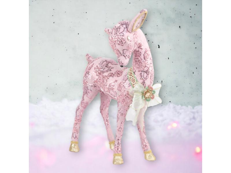23" Pink Wonderland Deer - Holiday Warehouse