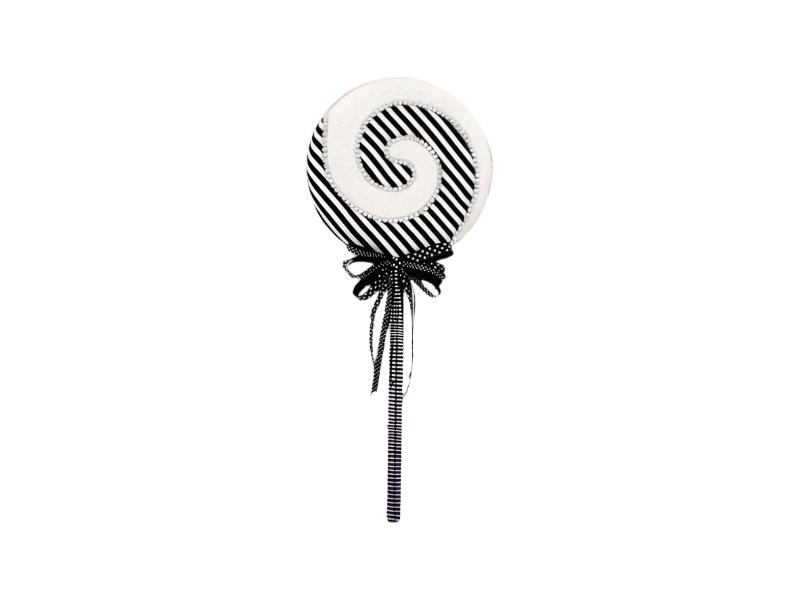 24" Black & White Swirl Lollipop Pick - Holiday Warehouse