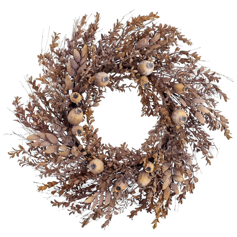 24" Boxwood/Berry Wreath - Holiday Warehouse
