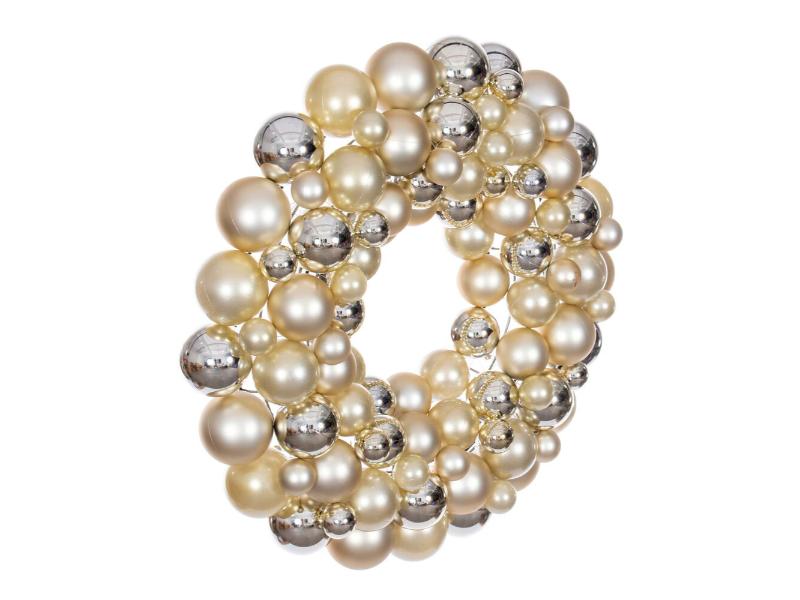24" Champagne Ball Wreath - Holiday Warehouse