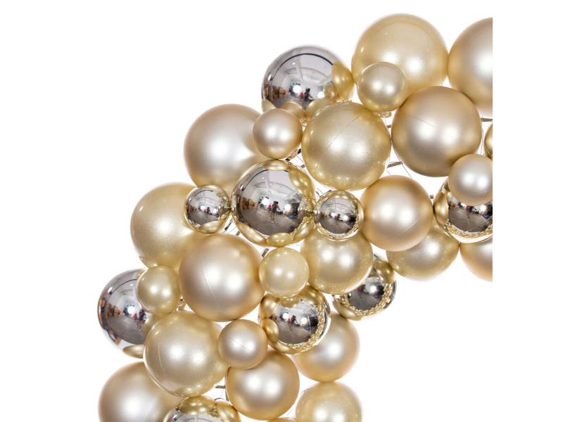 24" Champagne Ball Wreath - Holiday Warehouse