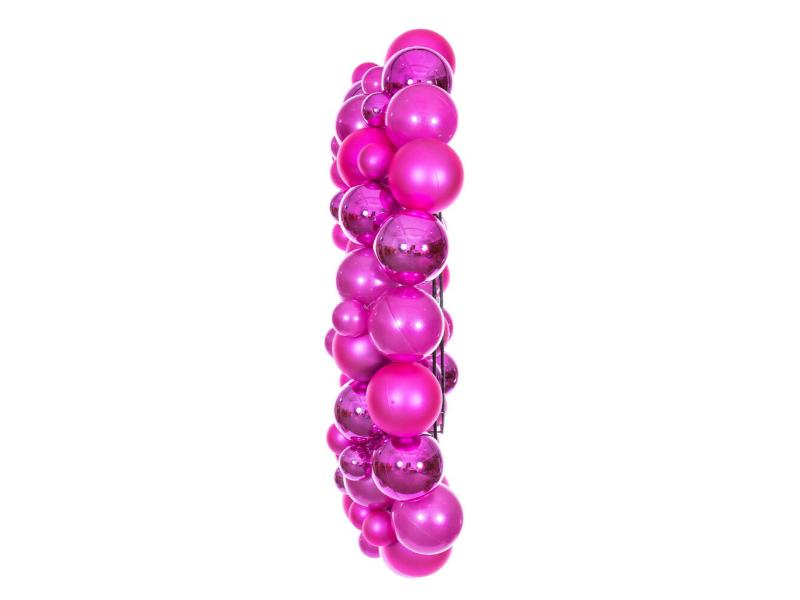 24" Hot Pink Ball Wreath - Holiday Warehouse