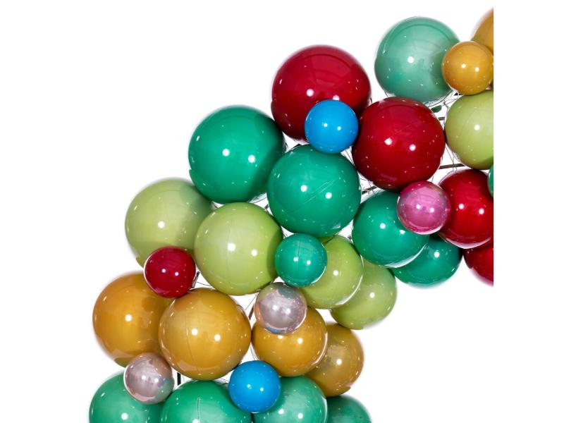 24" Multi Ball Wreath - Holiday Warehouse