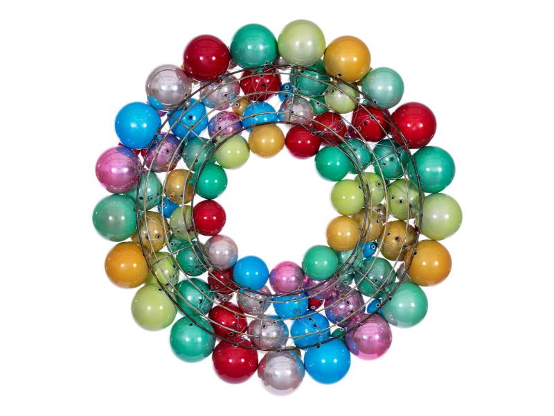 24" Multi Ball Wreath - Holiday Warehouse