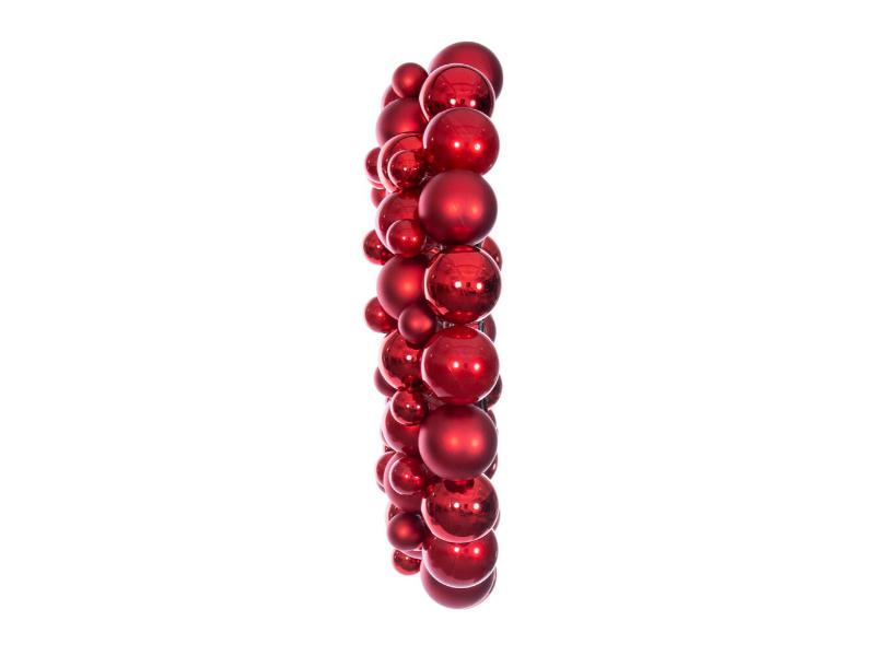 24" Red Ball Wreath - Holiday Warehouse