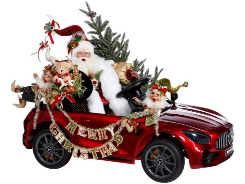 24" Santa's Hot Rod - Holiday Warehouse