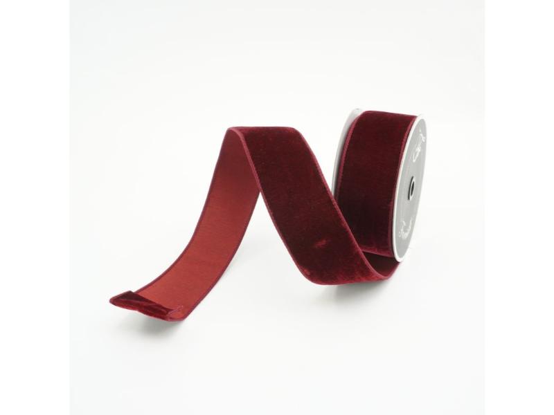2.5" X 10 Yds Burgundy Velvet Ribbon - Holiday Warehouse
