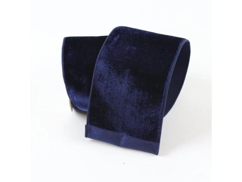 2.5" X 10 Yds Navy Velvet Ribbon - Holiday Warehouse