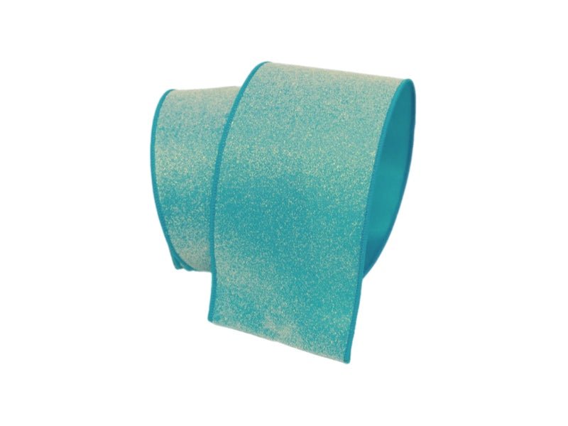 2.5" x 10 yds Turquoise Sugar Candy Ribbon - Holiday Warehouse