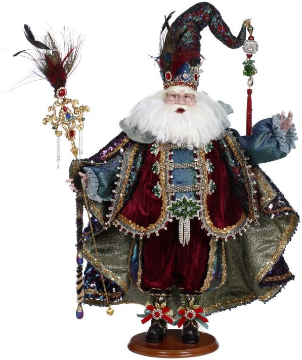 26" Peacock Jewel Santa - Holiday Warehouse