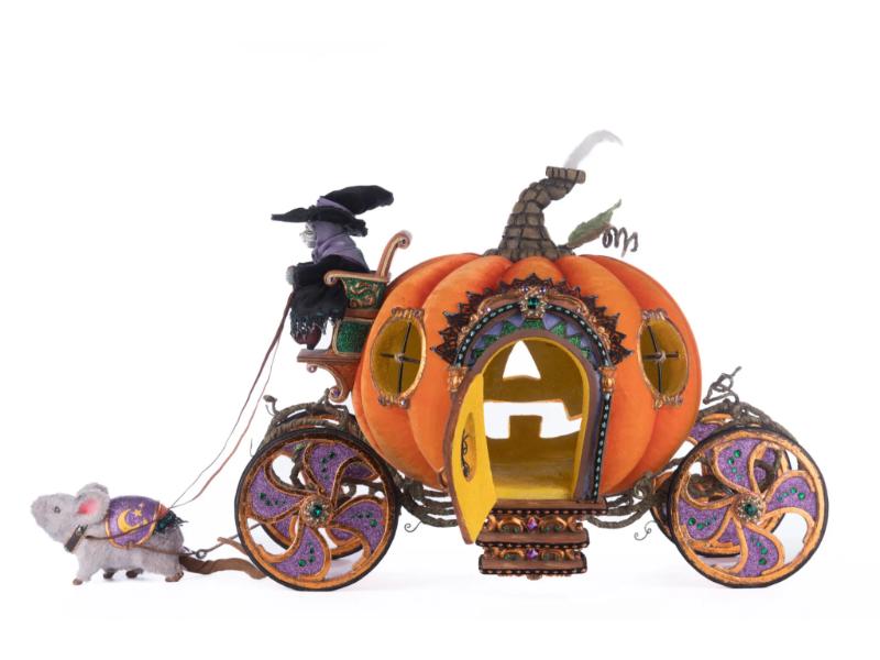 27" Enchanted Pumpkin Carriage - Holiday Warehouse