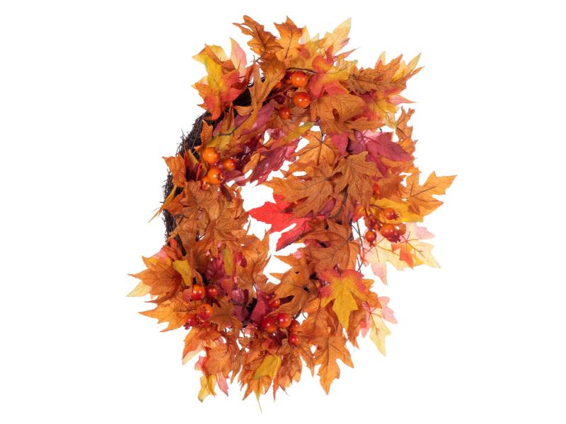 28" Fall Red Maple Leaf Wreath - Holiday Warehouse