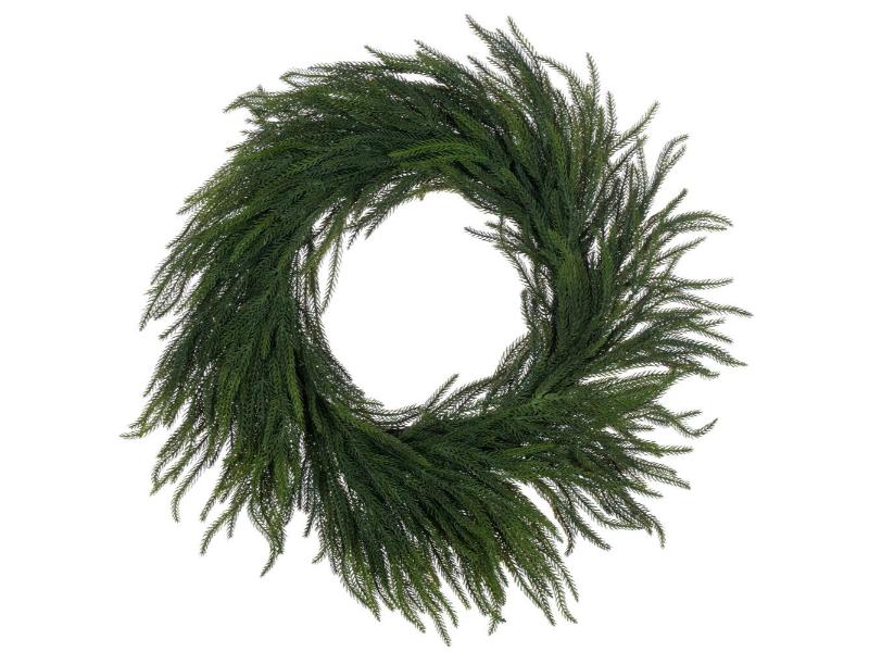 28" Green Norfolk Pine Wreath - Holiday Warehouse