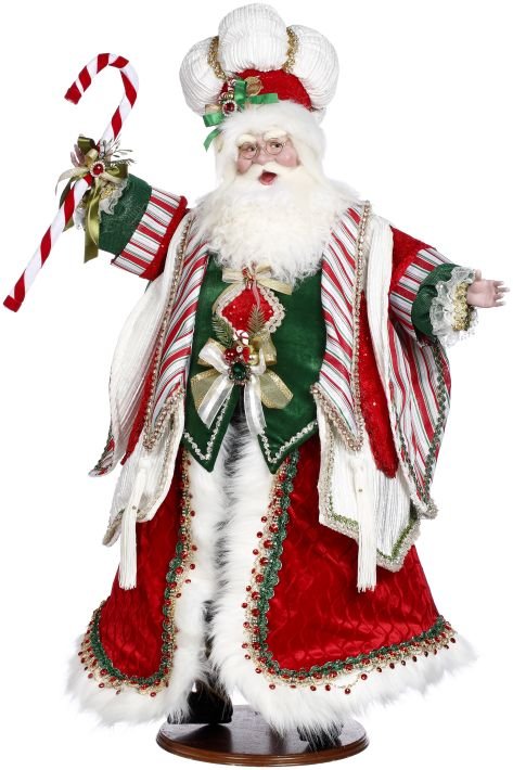 35" Candy Cane Santa - Holiday Warehouse