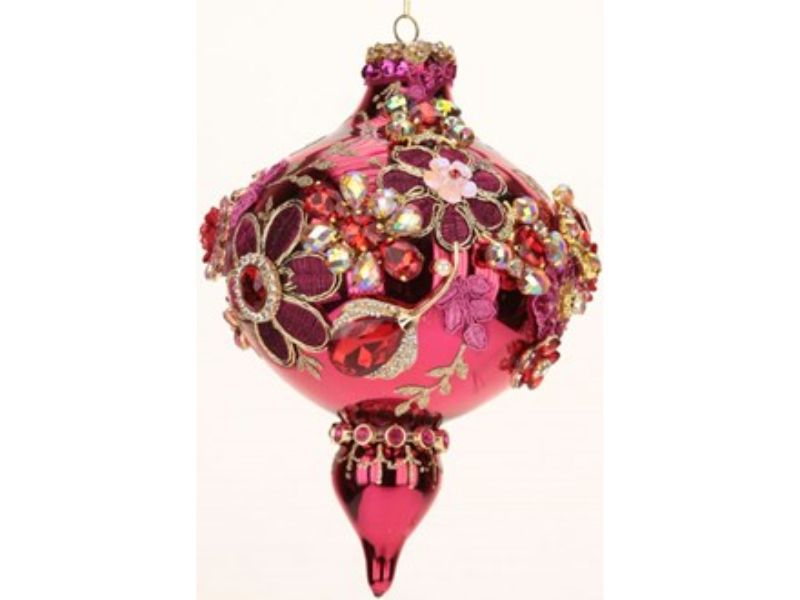 8.5" Red Shiny King's Jewel Finial Ornament