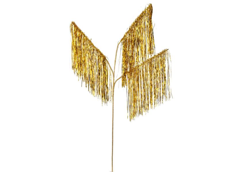 36" Gold Tinsel Icicle 3 - Tip Spray 3/Pack - Holiday Warehouse