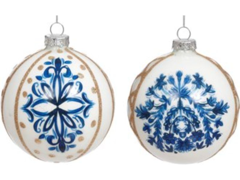 4.5" Royal Delft Ornament Set of 2
