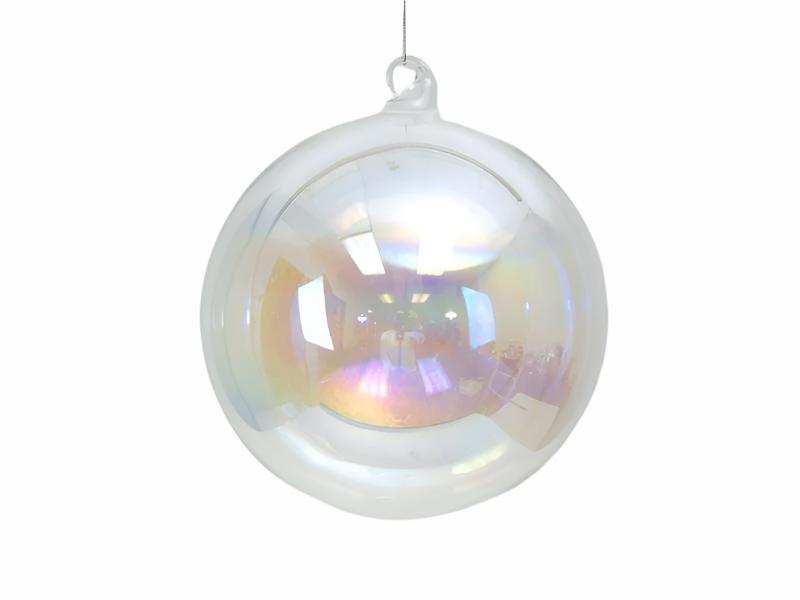 4" Iridescent Bubble Ball Ornament 4pc - Holiday Warehouse