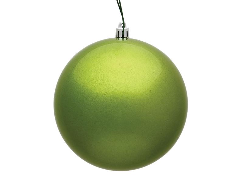 4" Lime Candy Ball Ornament 6pc - Holiday Warehouse