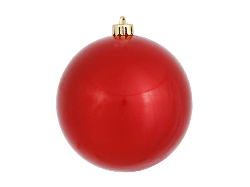 4" Red Candy Ball Ornament 6pc - Holiday Warehouse