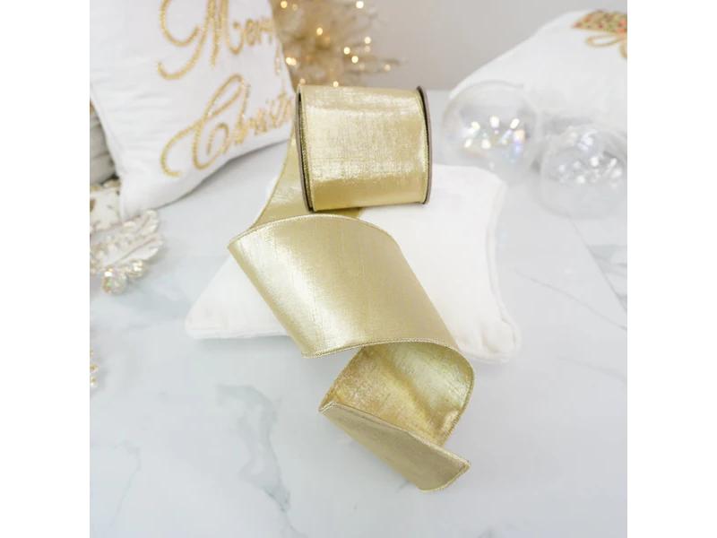 4" x 10 yds Gold Luster Ribbon - Holiday Warehouse