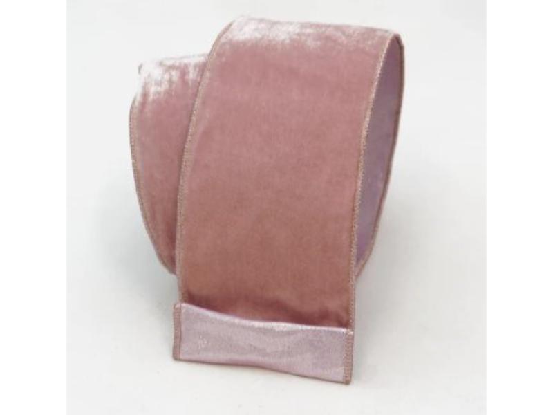 4" x 10 Yds Pink Velvet Luster Ribbon - Holiday Warehouse