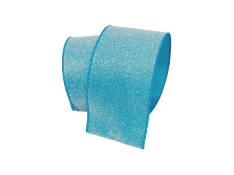 4" x 10 yds Turquoise Sugar Candy Ribbon - Holiday Warehouse