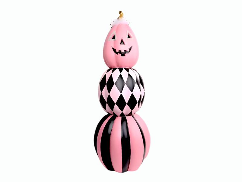 40" Boo Ville Pink Pumpkin Stack - Holiday Warehouse