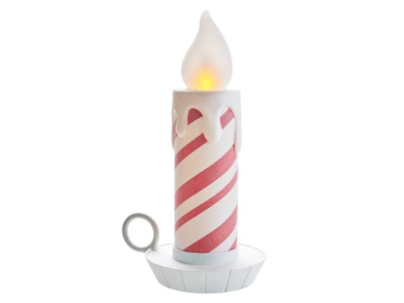 17.5" Peppermint Stripe Battery Operated Candle