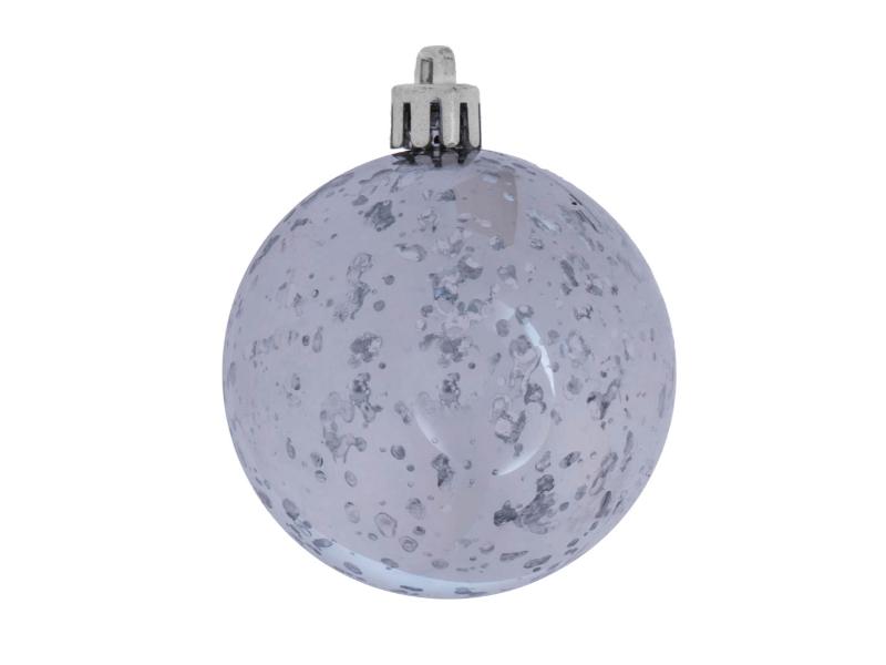 4.75" Pewter Shiny Mercury Ball Ornament 4/Bag - Holiday Warehouse